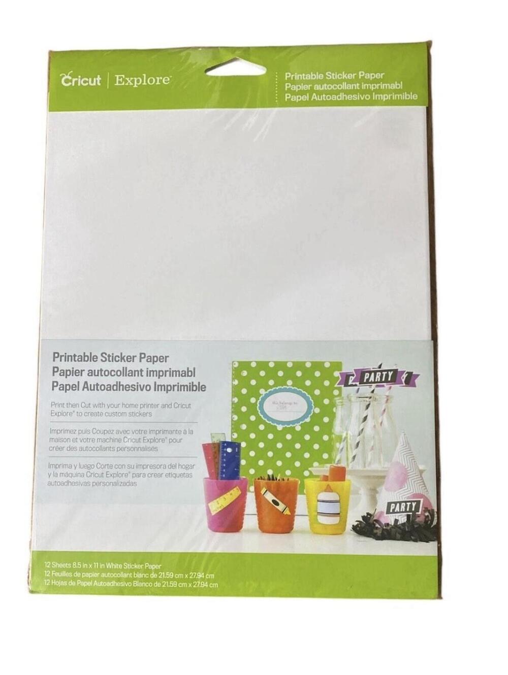 Cruit Explore Printable Sticker Paper 8.5" x 11"12 Sheets Home Custom Stickers